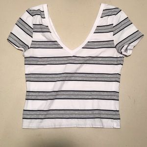 PacSun striped v neck crop top